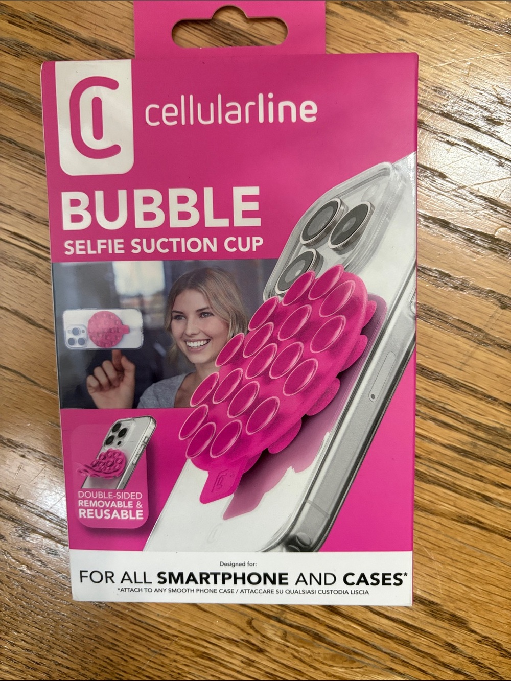 Pink Bubble Selfie Suction Cup